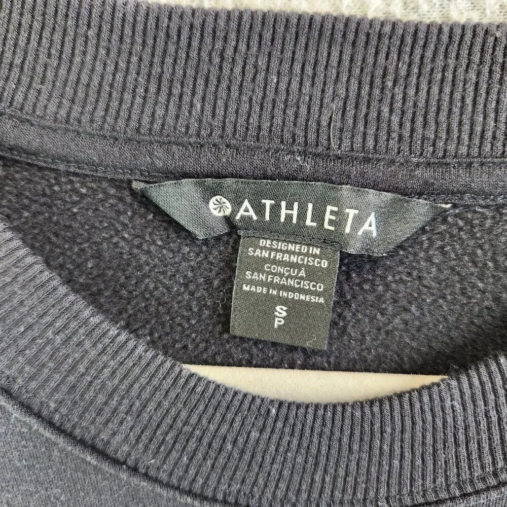 Athleta Sweatshirt Womens S Black Solitude Jersey Knit Pullover Loungewear Comfy - Picture 12 of 16
